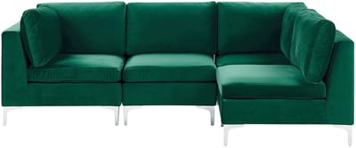 EVJA - Hoekbank - Groen - Linkerzijde - 235 cm - Fluweel