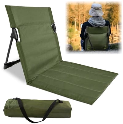 Dailygoods- Vloerstoel opvouwbaar - Strandstoel met rugleuning - Lichtgewicht - Draagbaar - 600D Oxford-weefsel - Geschikt voor volwassenen