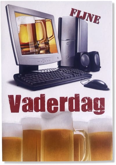 Vaderdag Wenskaart - Fijne Vaderdag - Bier - Vaderdagkaart - 12x17cm - gevouwen kaart Inclusief envelop