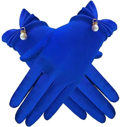 Dailygoods- Handschoenen Dames Korte Satijnen - Decoratieve Handschoenen - Bruidshandschoenen - Avondhandschoenen - Feesthandschoenen - Polyester 23x10 cm - Dameshandschoenen