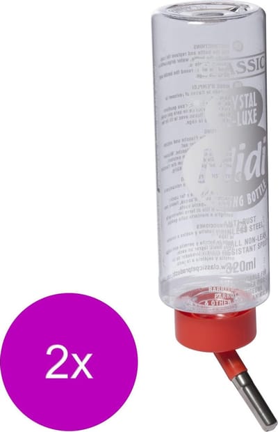 Classic Drinkfles Cavia Plastic - Waterfontein - 2 x 320 ml