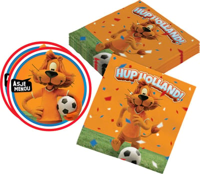 Loeki de Leeuw - 24x bierviltjes - 40x servetten - Hup Holland - Oranje