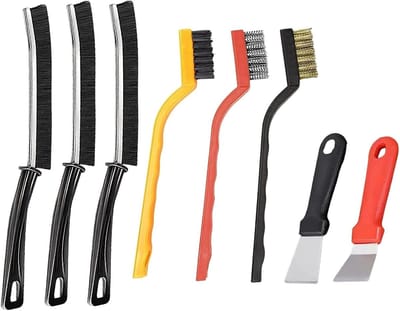 Complete set van 8 schoonmaakborstels voor keuken en badkamer, inclusief kookborstels, schrapers en voegenborstels voor grondige reiniging van tegels en gootstenen