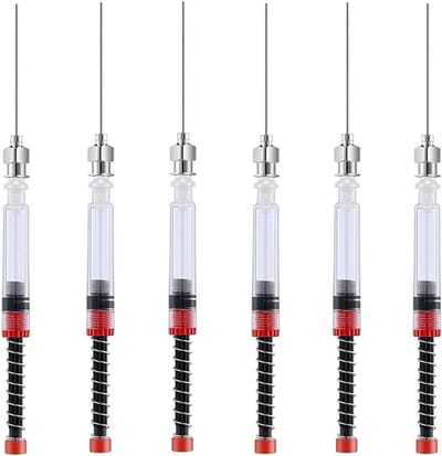 Vulpen set van 6 - RVS en kunststof - Verstelbare stompe naaldpunt - Perfect voor het bijvullen van inkt - SnelShoppen