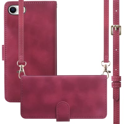 imoshion Hoesje - Geschikt voor Apple iPhone SE (2022) / SE (2020) / 8 / 7 - Bookcase met koord - Rood