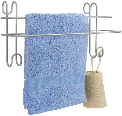 Metaltex - Handdoekrek radiator - Handdoekhaak - Handdoekhouder - Zilver - Ophangen zonder boren - 39 x 15 x 20 cm
