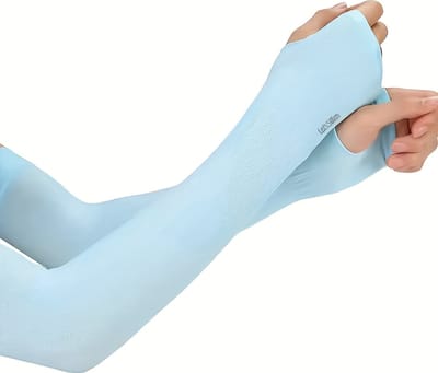 Nivard Polswarmers - Armwarmers Dames - Duimopening - Armstukken - Blauw