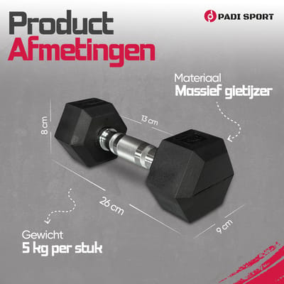 Padisport Dumbell set met rek - dumbell set met houder - dumbell rek - halterrek - dumbell opbergrek