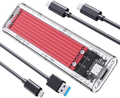 Externe M.2 NVMe SSD Behuizing met USB-C Adapter, 10Gbps USB 3.1 Gen2, Geschikt voor PCIe M-Key/B+M Key SSD 2230/2242/2260/2280, Rood
