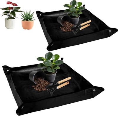 Set van 2 Waterdichte Opvouwbare Planten Verpotmatten voor Binnen Tuinieren