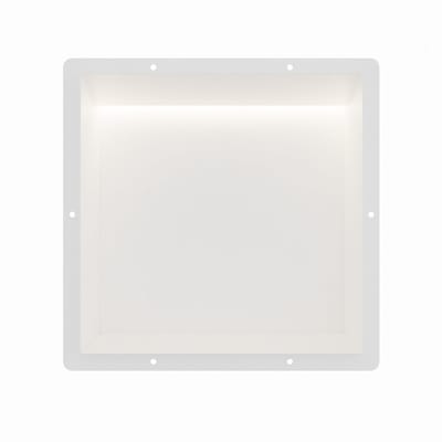 Mat wit RVS Inbouwnis 30x30x10cm met tegelflens en RGB verlichting