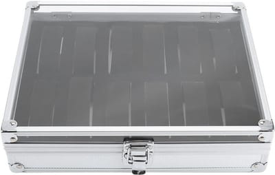 Aluminium Opbergdoos voor Horloges en Sieraden met 6/12 Grid Slots - Perfecte Organizer voor Accessoires (26x22x11cm)