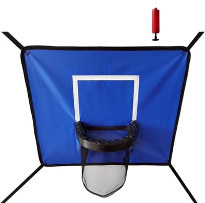 Trampoline Basketbaldoel - Dunk Set Kinderen - Buiten Spelen - Verbeterde Framestabiliteit - 65 x 55 cm - Blauw