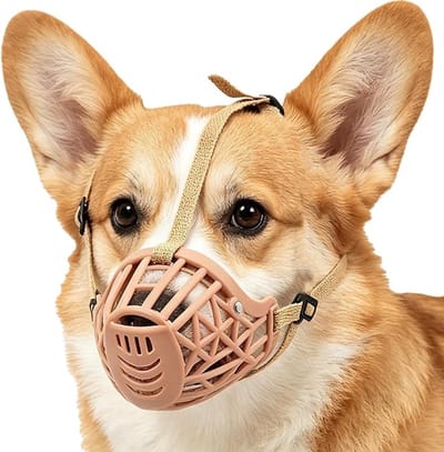 hondenmuilkorf - Muilkorf Grote hond - Beschermende Mondbedekking - Zachte - verstelbaar - gaasontwerp - met verstelbare bandjes - voorkomt eten, bijten, blaffen