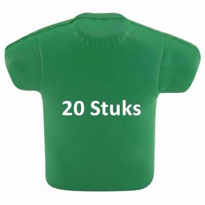 20 stuks Zachte stressbal van PU schuim in de vorm van een T-shirt, kleur groen
