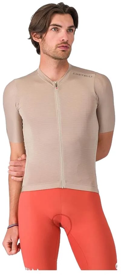 Castelli Espresso 2 Korte Mouw Wielertrui Beige S Man