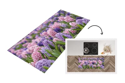Keukenloper - Loper keuken - Hyacint - Bloemen - Planten - 120x50 cm - Keukenloper vinyl