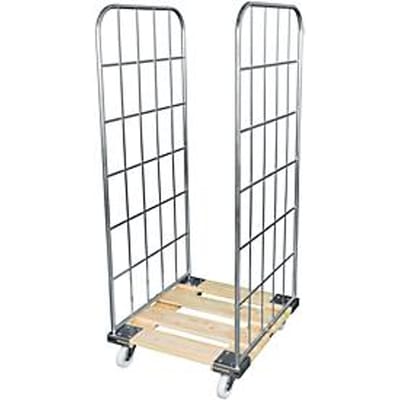 Rolcontainer, 2-zijdig, met houten rolplaat, 1640 mm bruikbare hoogte