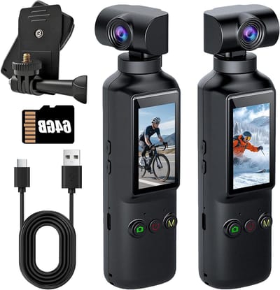 Actie Camera 1080P Draagbare Body Cam met 270° Draaiende Lens en 1.99 Inch Scherm, Mini Camera voor Sport, Fietsen, Reizen en Vloggen, Ideaal voor Buitenactiviteiten