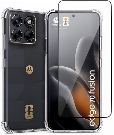 Hoesje geschikt voor Motorola Moto Edge 70 Fusion – CrystalClear Back Cover – Schokbestendig – Full Cover Glas