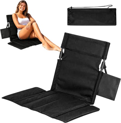 SnelShoppen - Opvouwbare Strandstoel, Lichtgewicht, Met Rugleuning, 54 x 35 cm, Verstelbare Tuinstoel voor Camping, Reizen, Strand en Meer, Robuust Al