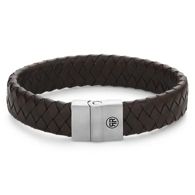 Rebel & Rose armband Full Metal Plaid Brown Matt 15mm unisex RR-M0034-S