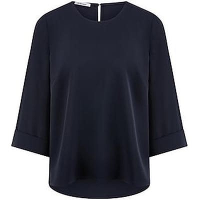 Blouse ronde hals Van Peter Hahn blauw