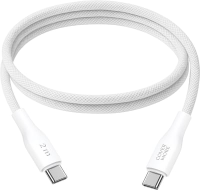 Lange usb C kabel - Super fast charge en quick charging - Oplaadkabel - Datakabel - Snellader - Geschikt voor Samsung galaxy telefoon en tab - Stevig - Lange levensduur - 2 meter - Wit