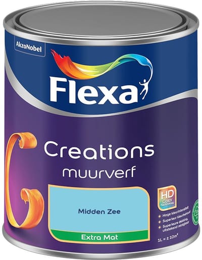 Flexa - Creations Muurverf Extra Mat - Midden Zee - Mengverf - 1 L