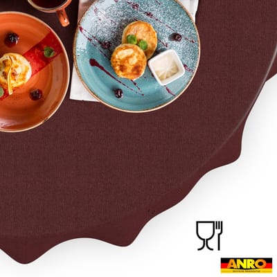 ANRO Tafelkleed Effen linnenlook Meerkleurig Rond Ø100cm Rechte rand Afwasbaar Waterafstotend