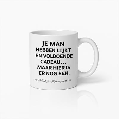 Grappige 330ml Kerstcadeau Mok – Humoristische Nederlandse Feestdagen Koffiebeker met Lief Bericht