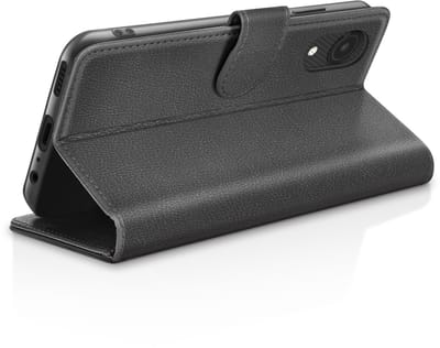 Zanae, Hoesje geschikt voor Galaxy A03 Core - Wallet Case & Magneetsluiting, Zwart