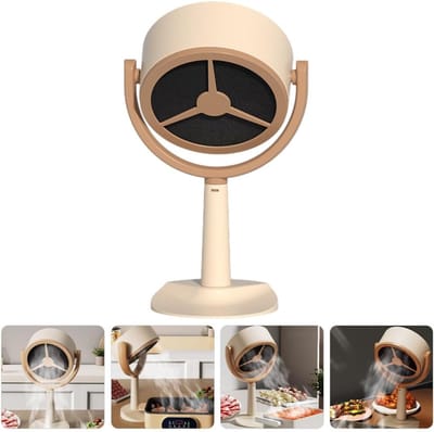 Mini Afzuigkap - Desktop Afzuiger - Tafel Afzuigkap - USB - 2 Standen - 125° Verstelbaar - Met Actieve Koolstoffilter - Beige