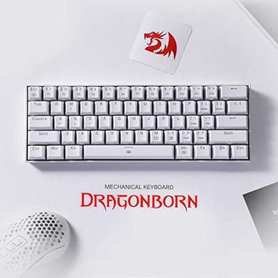 Compact Mechanisch Gamingtoetsenbord 60% met RGB Verlichting - 61 Toetsen, Bruine Schakelaar, Afneembare Kabel