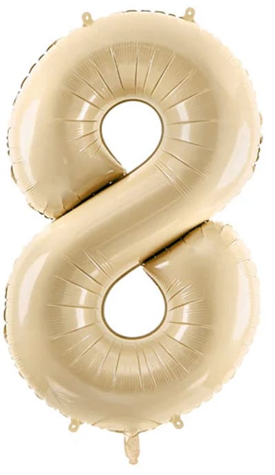 8 Jaar Cijfer Ballon Beige Leeg 72cm