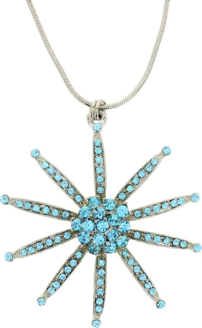 Behave - Ketting met blauwe hanger - Modeaccessoire met kristallen ster - Lengte 41 cm (+verlengketting 4,5 cm)