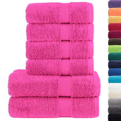 vidaXL - 6-delige - Handdoekenset - SOLUND - 600 - g/m² - roze