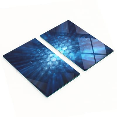 Set van twee decoratieve glazen keukenplanken met kristallen, 2x30x52 cm