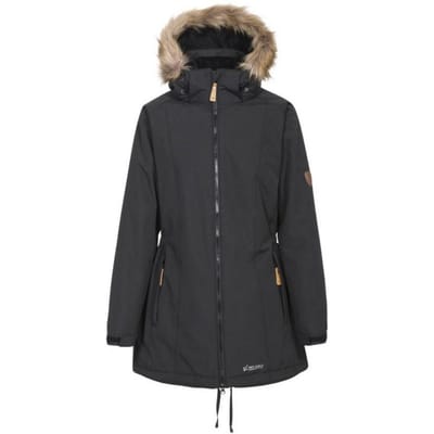 Trespass - Dames Celebrity Geïsoleerd Extra Lange Parka Jas (Zwart)