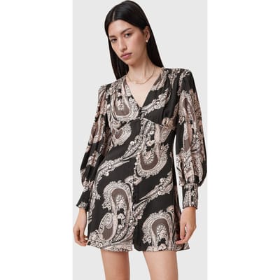 AllSaints Auden Dress Lita Black Taglia: 10 | Abiti Mini Outlet | Donna | Nero