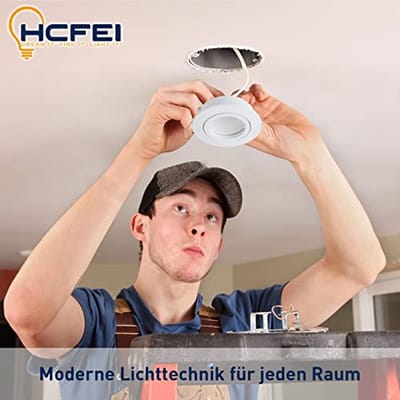 Set van 6 Dimbare LED Inbouwspots - Wit-Mat, Draaibaar, Plat, 3W, 230V, 68 mm Boorgat