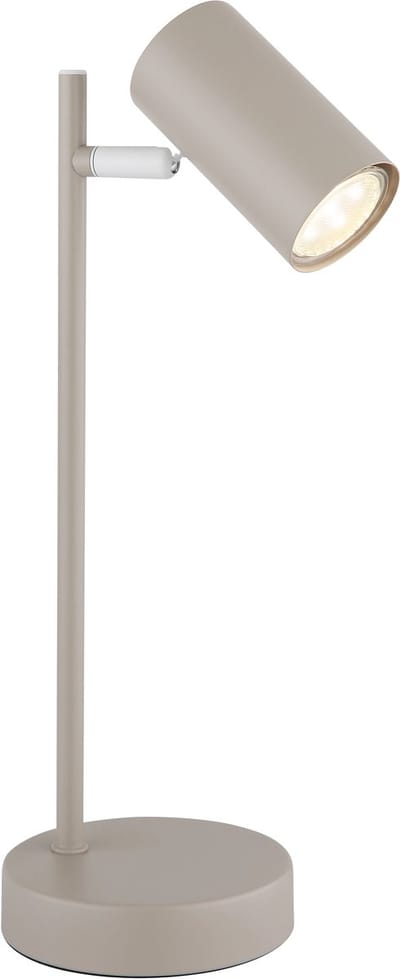 Tafellamp zwenkbaar bedlampje zandkleurig bureaulamp spot modern, metaal, GU10 fitting, LxBxH 13,2x12x35 cm