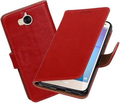 BestCases.nl Huawei Y5 2017 / Y6 2017 Pull-Up booktype hoesje Rood