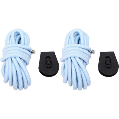 2 stuks Elastische Bungee Koorden Kajak Stretch Touw met Antislip Gesp voor het Vastzetten van Items Op Paddleboard 250cm Lengte 5mm lichtblauwe kleur