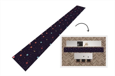 Keukenloper - Keukenmat - Planeten - Sterren - Patronen - 400x50 cm - Keuken vloerkleed