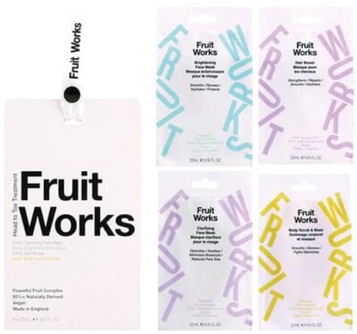 Fruit Works Head to Toe Treatment Wheel - Gezichts- en Haarmasker Set met 4 Sachets
