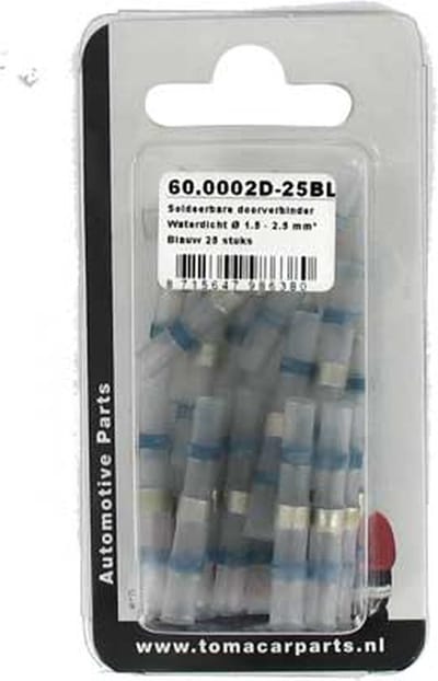Kabeldoorverbinder blauw 25 stuks blister