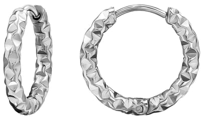 Joy Ibiza - oorbellen - oorringen diamond cut bewerkt - 2.5 / 12 mm - Klap scharnier sluiting - chirurgisch staal - ear party boho - bohemian style