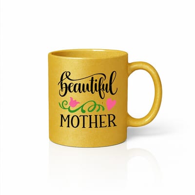 Beautiful Mother Gouden Metallic Mok - Exclusief Luxe Moederdag Cadeau - Glanzende Gouden Koffiebeker