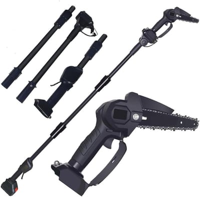 Draadloze Mini Kettingzaag - Elektrische Snoeizaag - Takken Snoeien - Met Telescoopsteel - 6 Inch - Zwart